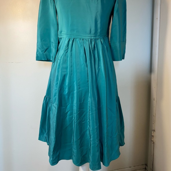Bally Woman Green 100% silk dress Made in Italy Size 4. - Picture 3 of 7